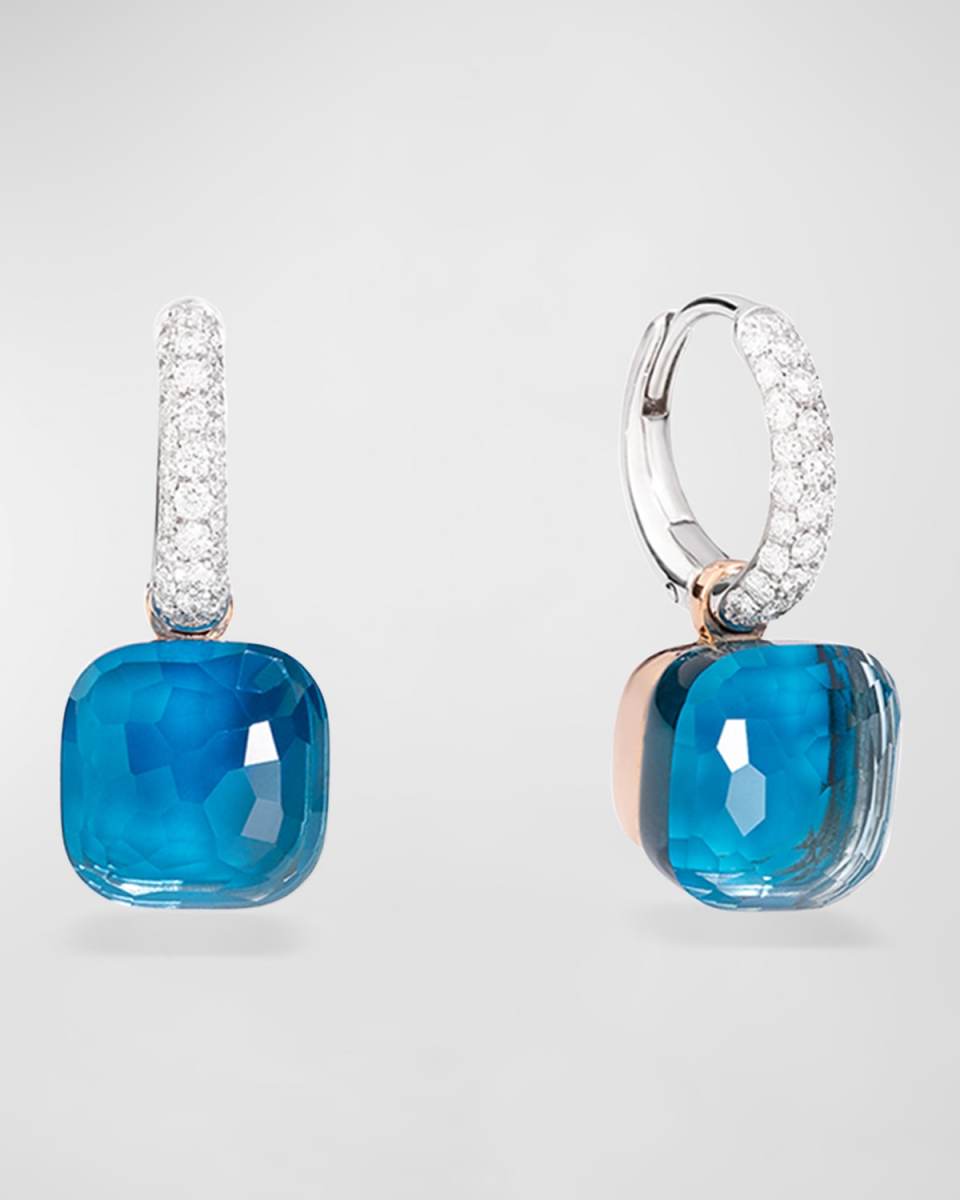Nudo 18k Gold London Blue Topaz, Turquoise and Diamond Earrings